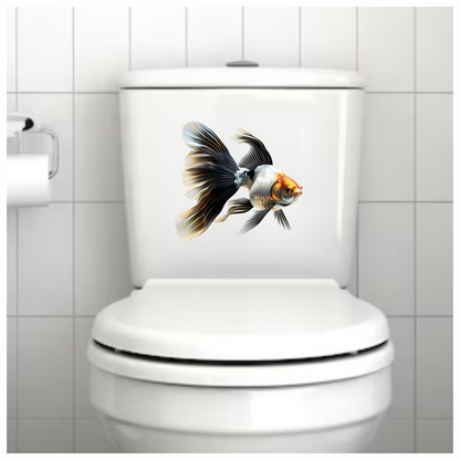 Black White Goldfish Longfin Graceful Vinyl Sticker Decal