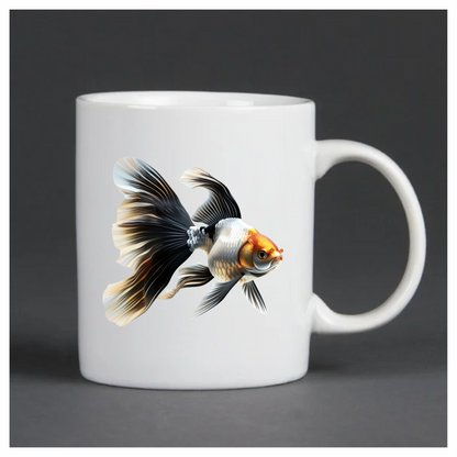 Black White Goldfish Longfin Graceful Vinyl Sticker Decal