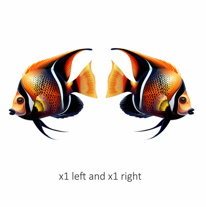 Orange Black Tropical Fish Angelfish Vinyl Sticker Decal