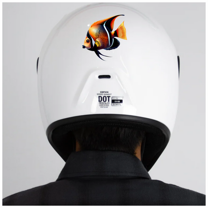 Orange Black Tropical Fish Angelfish Vinyl Sticker Decal