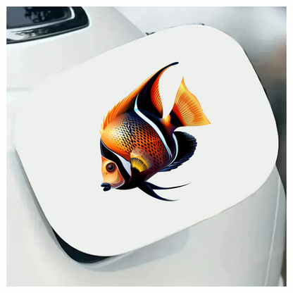 Orange Black Tropical Fish Angelfish Vinyl Sticker Decal