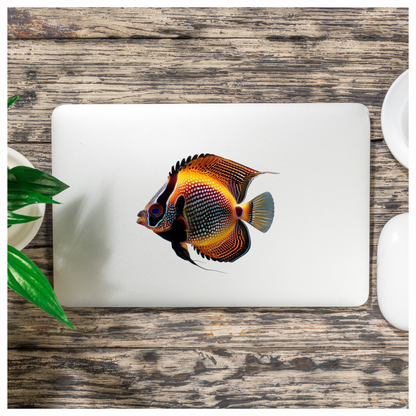 Orange Fish Butterfly Marine Tropical Vinyl Sticker Decal