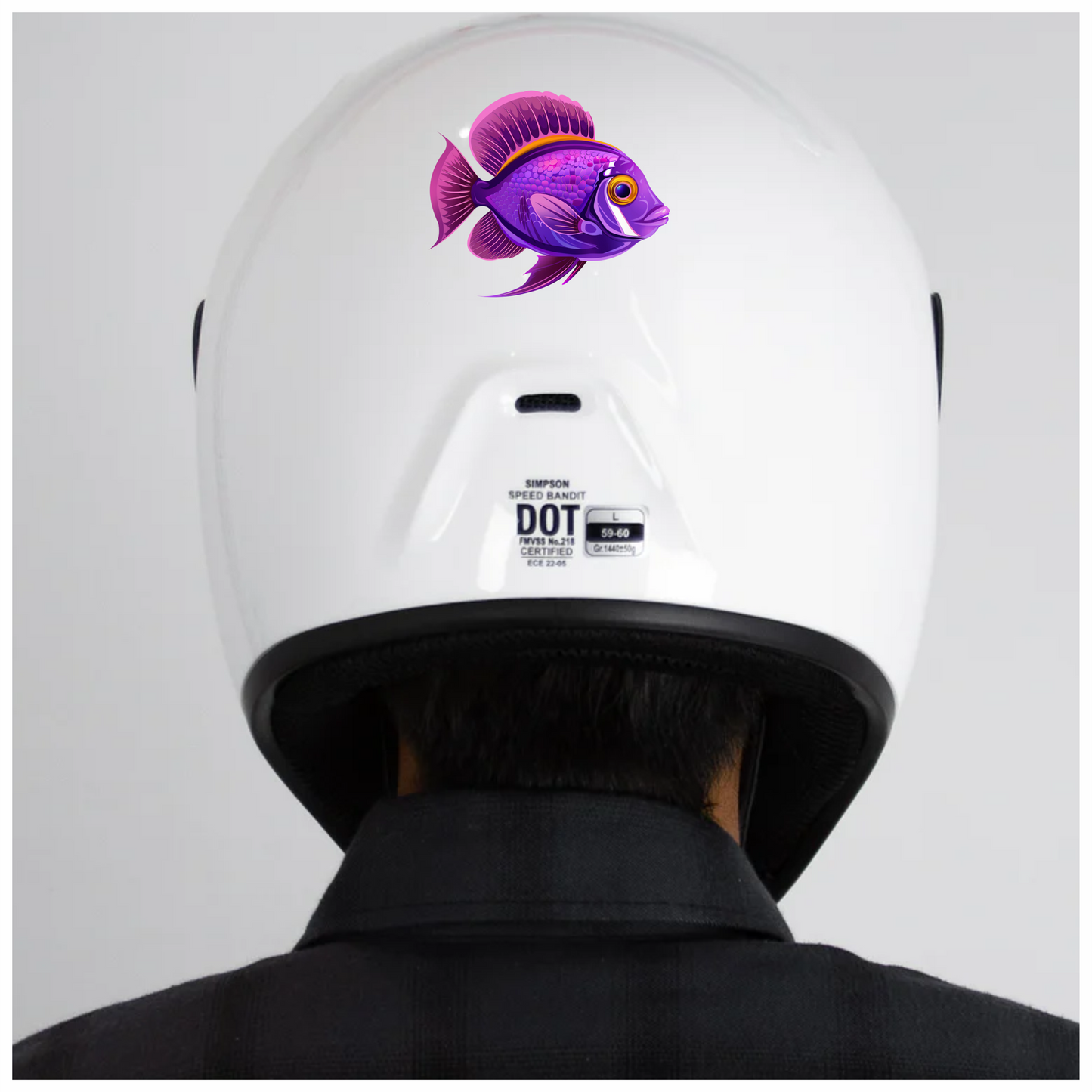 Purple Tropical Fish Illustration Vinyl Sticker Decal