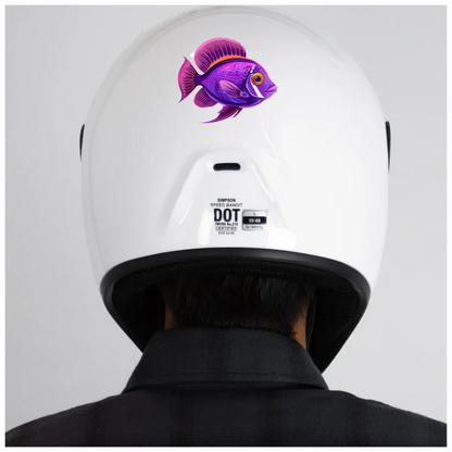 Purple Tropical Fish Illustration Vinyl Sticker Decal