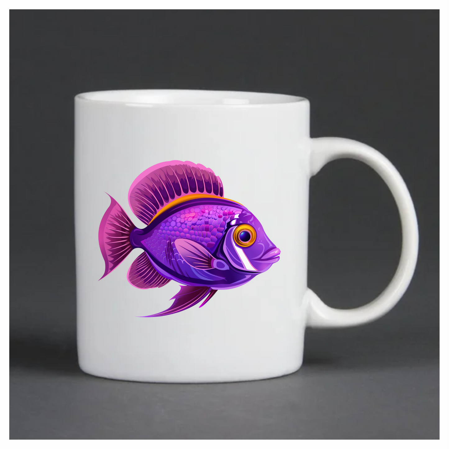 Purple Tropical Fish Illustration Vinyl Sticker Decal