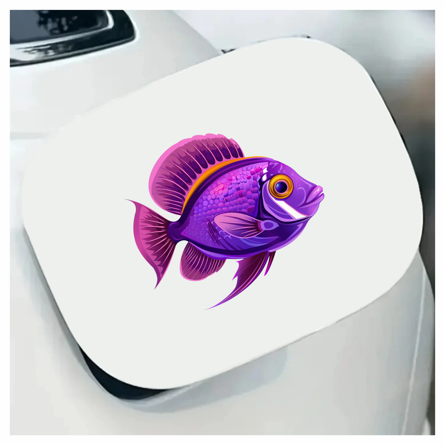 Purple Tropical Fish Illustration Vinyl Sticker Decal
