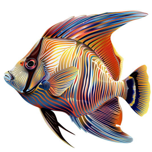 Striped Colorful Tropical Fish Vinyl Sticker Decal
