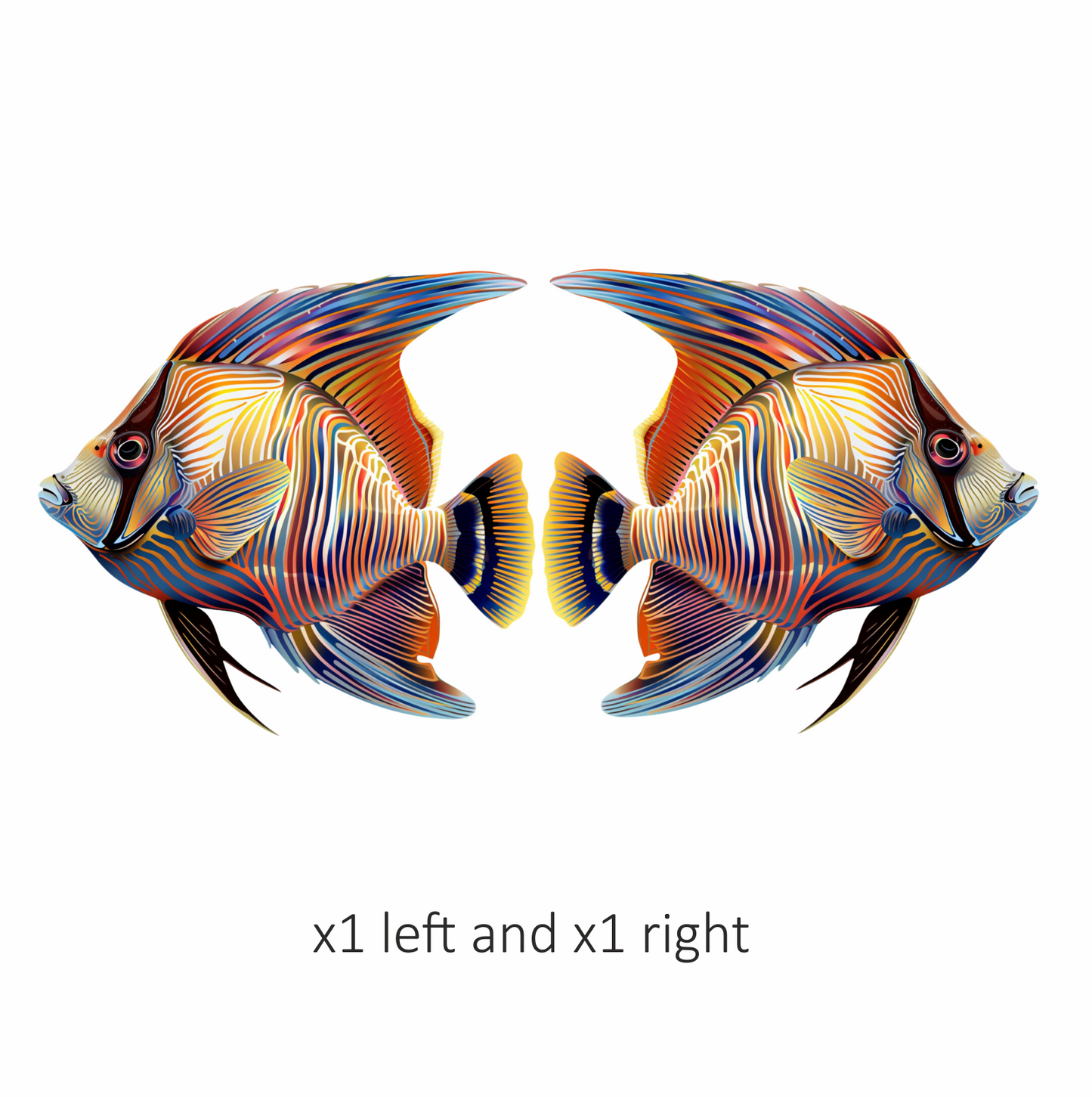 Striped Colorful Tropical Fish Vinyl Sticker Decal