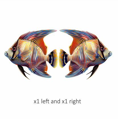 Striped Colorful Tropical Fish Vinyl Sticker Decal