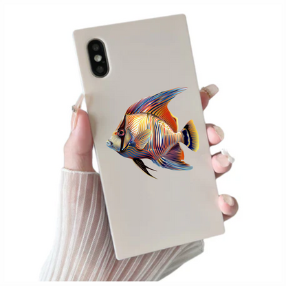 Striped Colorful Tropical Fish Vinyl Sticker Decal