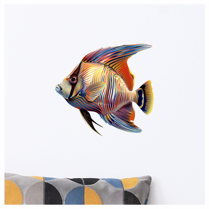 Striped Colorful Tropical Fish Vinyl Sticker Decal
