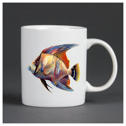 Striped Colorful Tropical Fish Vinyl Sticker Decal