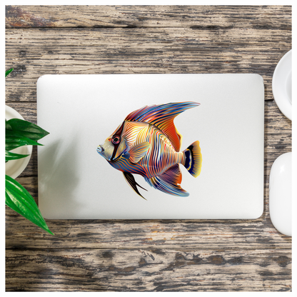Striped Colorful Tropical Fish Vinyl Sticker Decal
