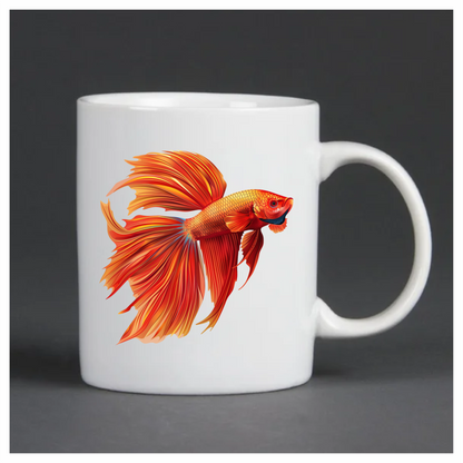 Red Betta Fish Long Fins Vinyl Sticker Decal