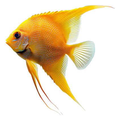 Orange Fish Freshwater Angelfish Side Vinyl Sticker Decal