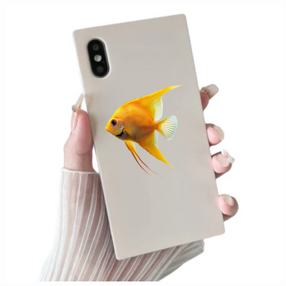 Orange Fish Freshwater Angelfish Side Vinyl Sticker Decal