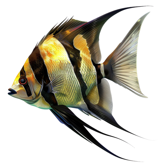 Yellow Fish Freshwater Angelfish Side Vinyl Sticker Decal