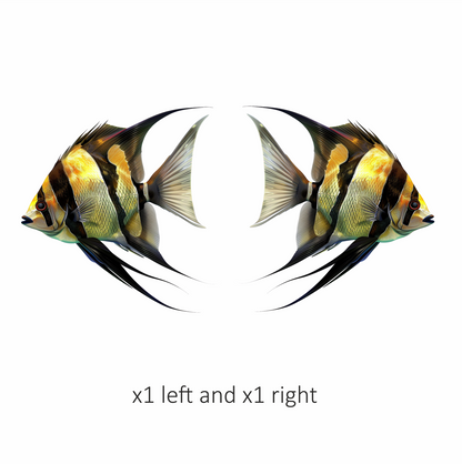 Yellow Fish Freshwater Angelfish Side Vinyl Sticker Decal