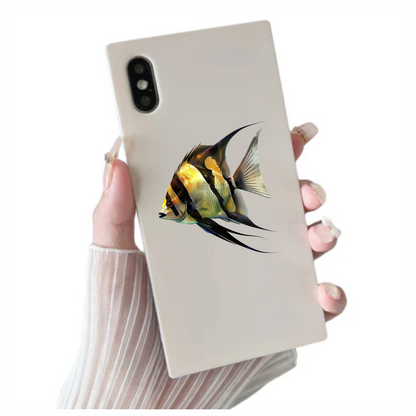 Yellow Fish Freshwater Angelfish Side Vinyl Sticker Decal
