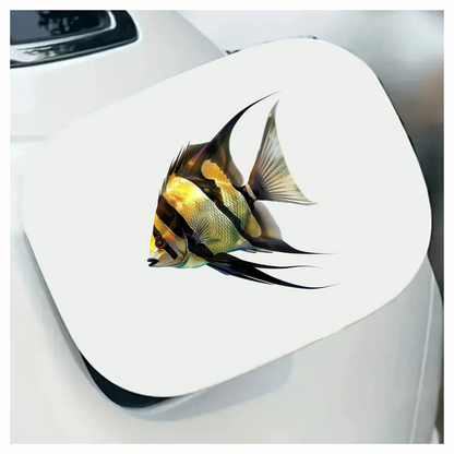Yellow Fish Freshwater Angelfish Side Vinyl Sticker Decal