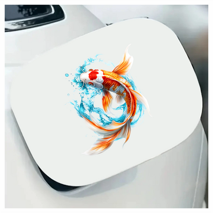 Orange White Koi Fish Water Splash Vinyl Sticker Decal