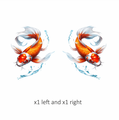 Orange Koi Fish Swimming Water Vinyl Sticker Decal
