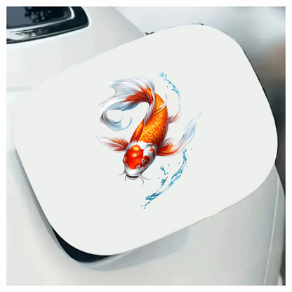 Orange Koi Fish Swimming Water Vinyl Sticker Decal
