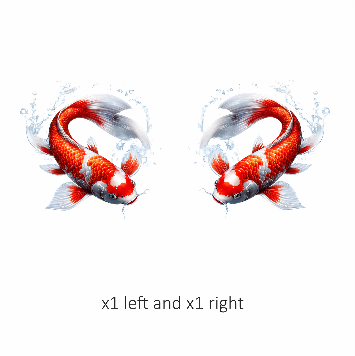 Red White Koi Fish Swimming Vinyl Sticker Decal