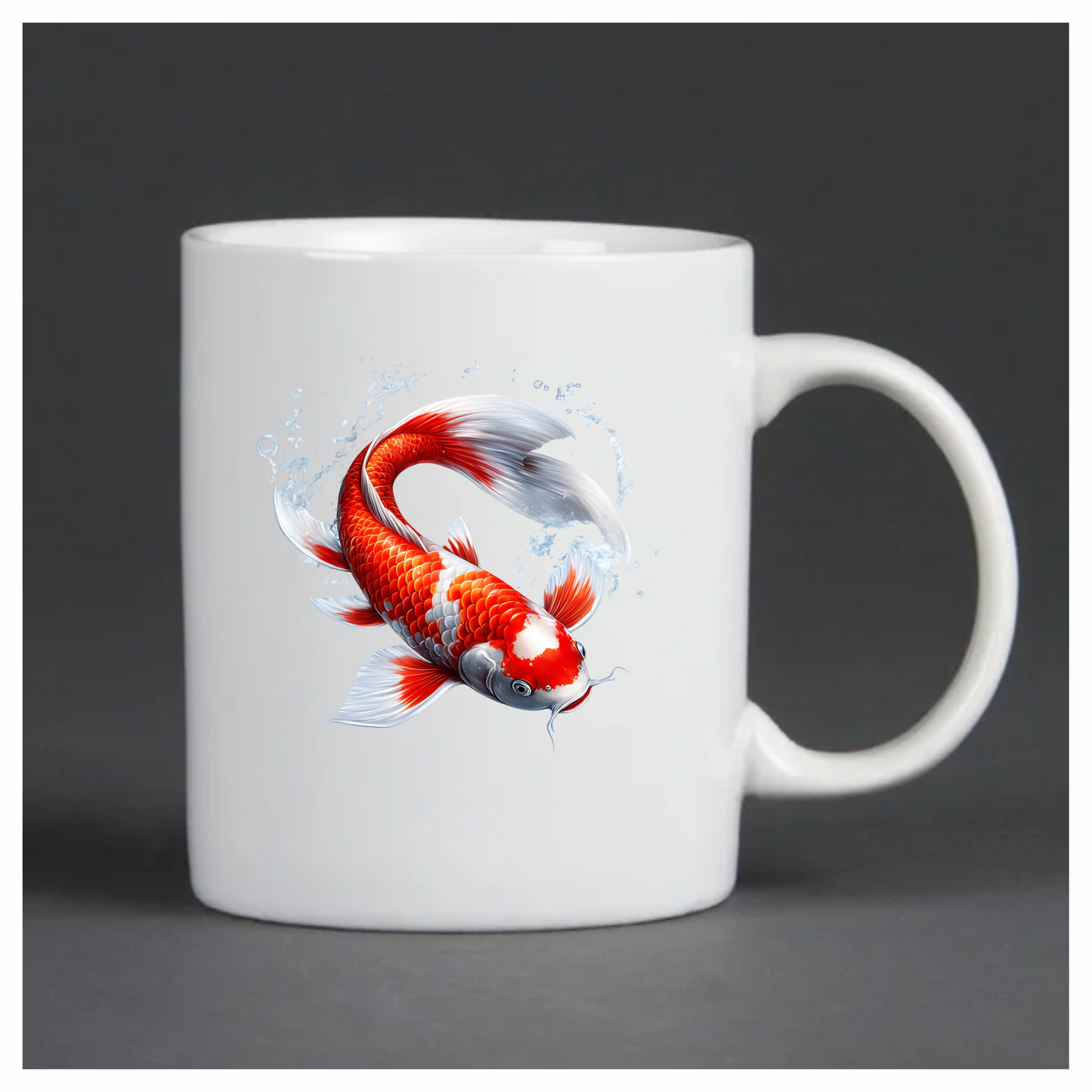 Red White Koi Fish Swimming Vinyl Sticker Decal