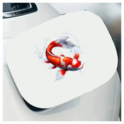 Red White Koi Fish Swimming Vinyl Sticker Decal