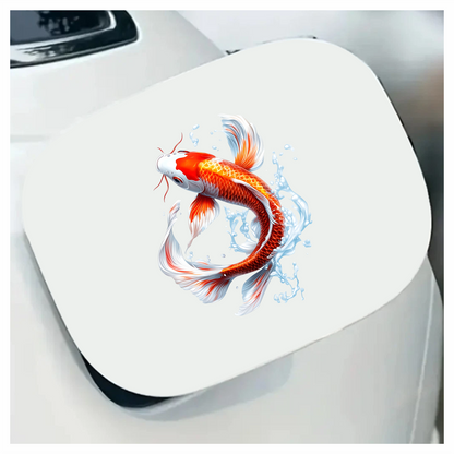 Red White Koi Fish Water Splash Vinyl Sticker Decal