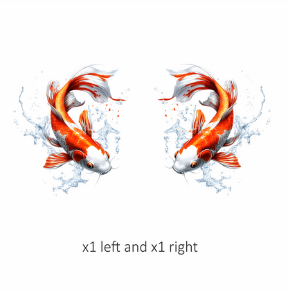 Orange White Koi Fish Water Vinyl Sticker Decal