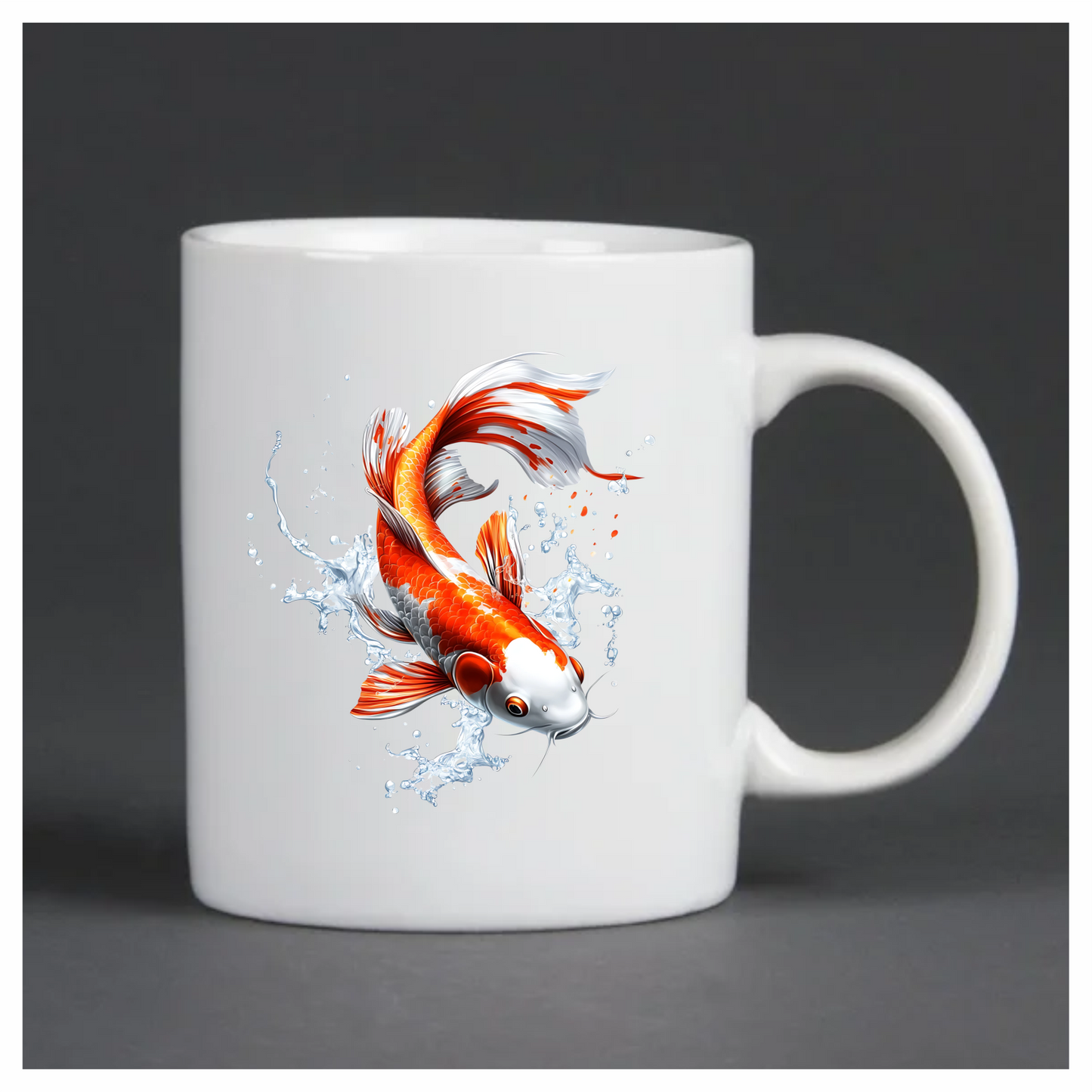 Orange White Koi Fish Water Vinyl Sticker Decal