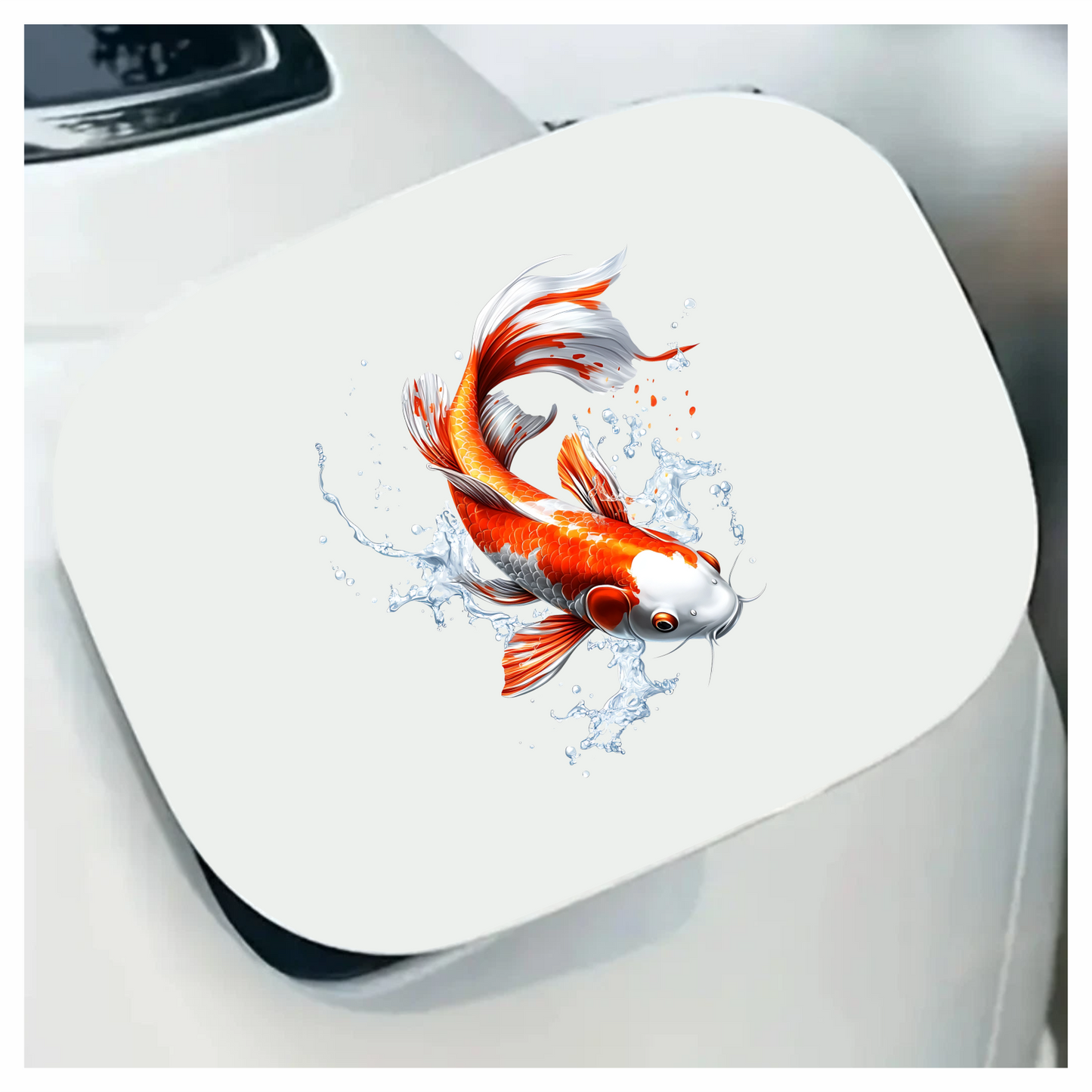 Orange White Koi Fish Water Vinyl Sticker Decal