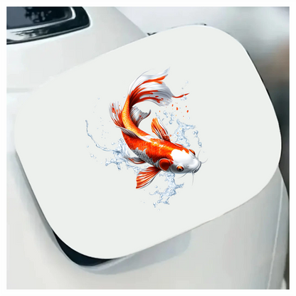 Orange White Koi Fish Water Vinyl Sticker Decal