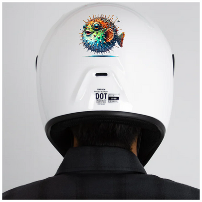 Blue Spiky Puffer Fish Ocean Vinyl Sticker Decal