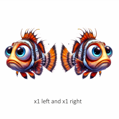 z Orange Fish Cartoon Big Eyes Vinyl Sticker Decal