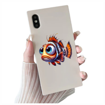 z Orange Fish Cartoon Big Eyes Vinyl Sticker Decal