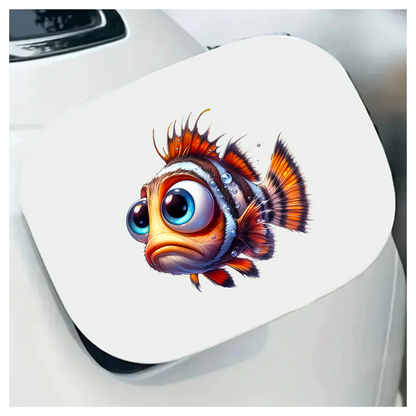 z Orange Fish Cartoon Big Eyes Vinyl Sticker Decal