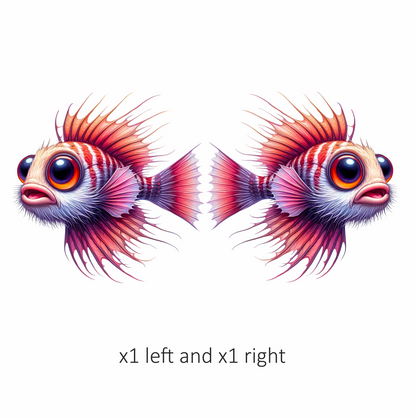 Red Striped Bigeye Tropical Fish Vinyl Sticker Decal