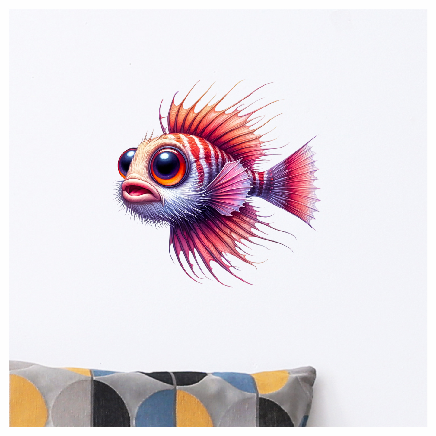Red Striped Bigeye Tropical Fish Vinyl Sticker Decal