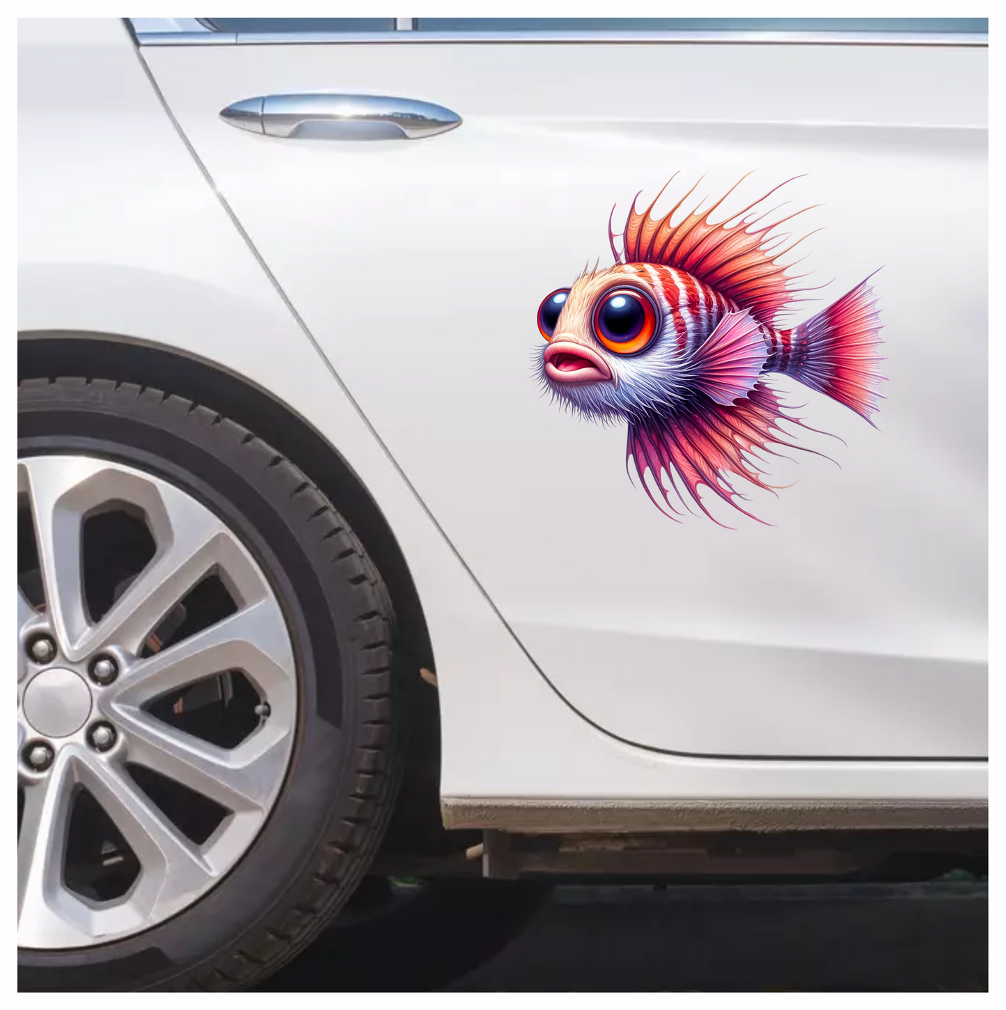 Red Striped Bigeye Tropical Fish Vinyl Sticker Decal