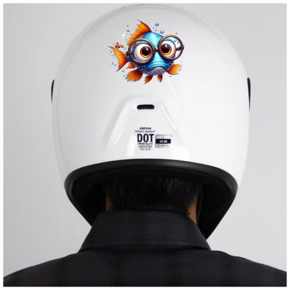 Blue Fish Wearing Glasses Ocean Vinyl Sticker Decal