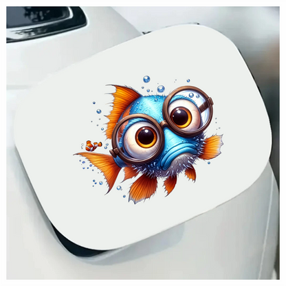 Blue Fish Wearing Glasses Ocean Vinyl Sticker Decal