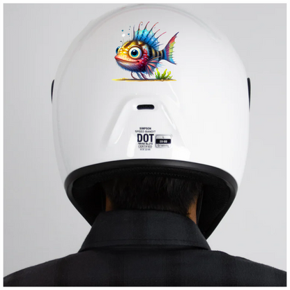 Blue Fish Big Eyes Ocean Vinyl Sticker Decal