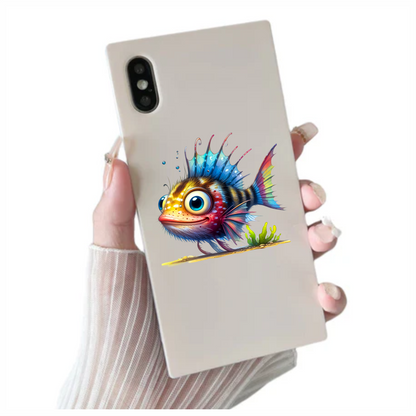 Blue Fish Big Eyes Ocean Vinyl Sticker Decal