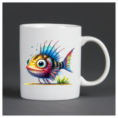 Blue Fish Big Eyes Ocean Vinyl Sticker Decal