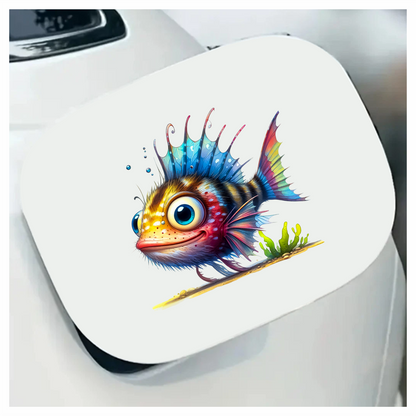 Blue Fish Big Eyes Ocean Vinyl Sticker Decal
