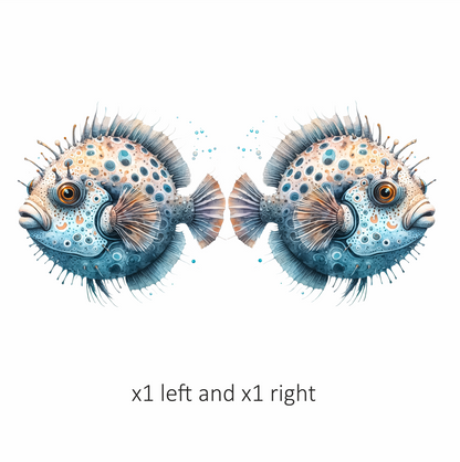 Blue Spotted Fish Round Sea Vinyl Sticker Decal