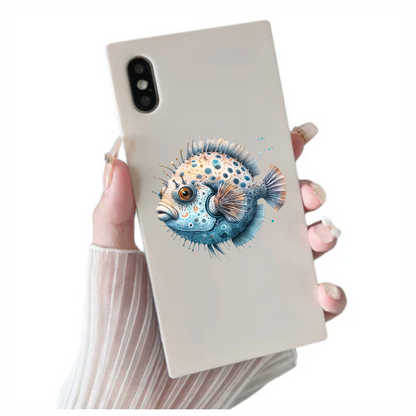 Blue Spotted Fish Round Sea Vinyl Sticker Decal